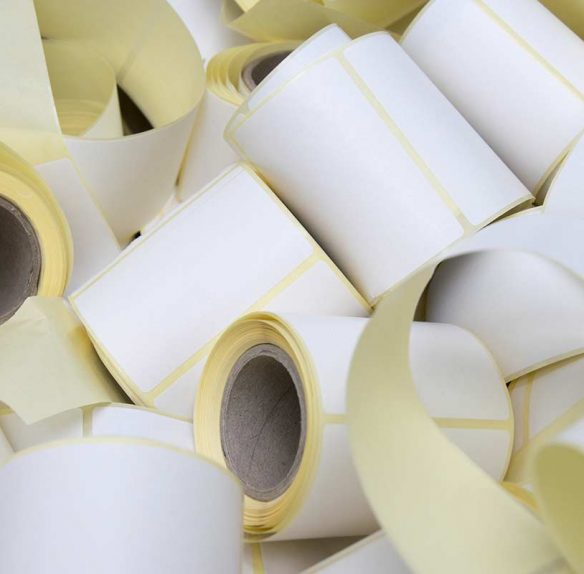Various rolls of point-of-sale receipt paper.