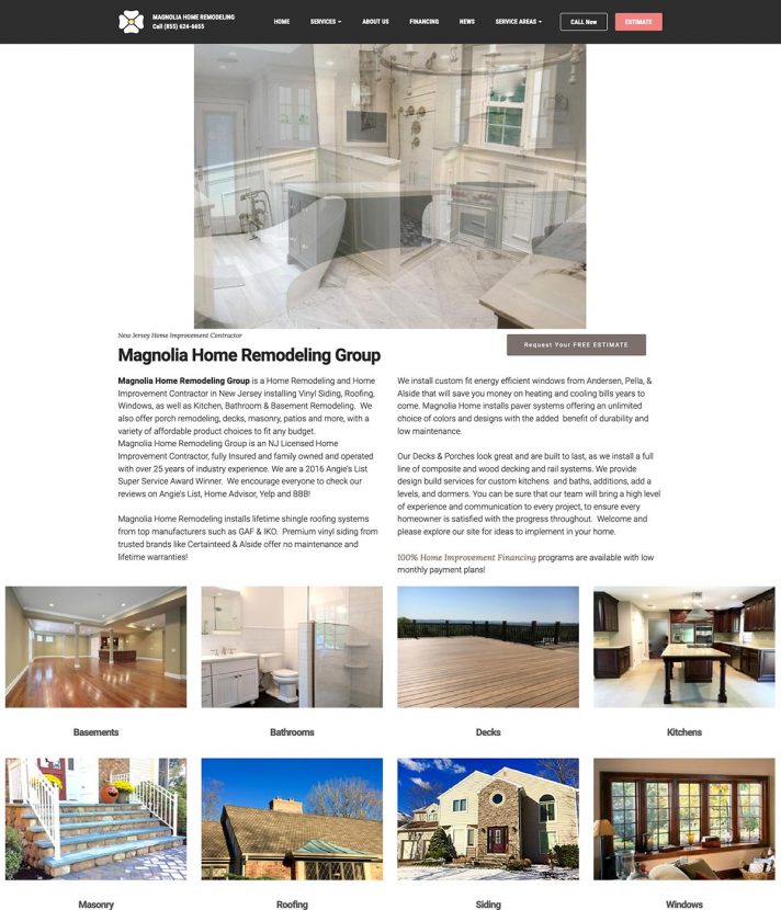 Magnolia Home Remodeling Group Homepage, Before